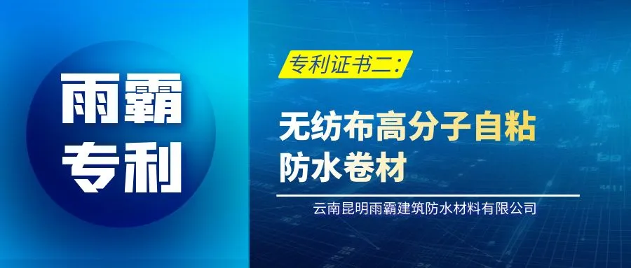 【雨霸專利二】無紡布高分子自粘防水卷材